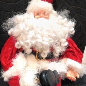 Festive Santa Claus Holiday Decor in Red and White